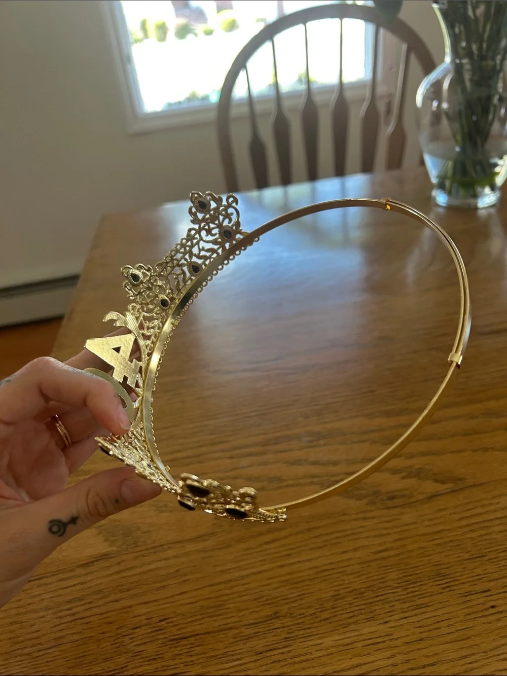 Gold 40 Rhinestone Tiara Crown